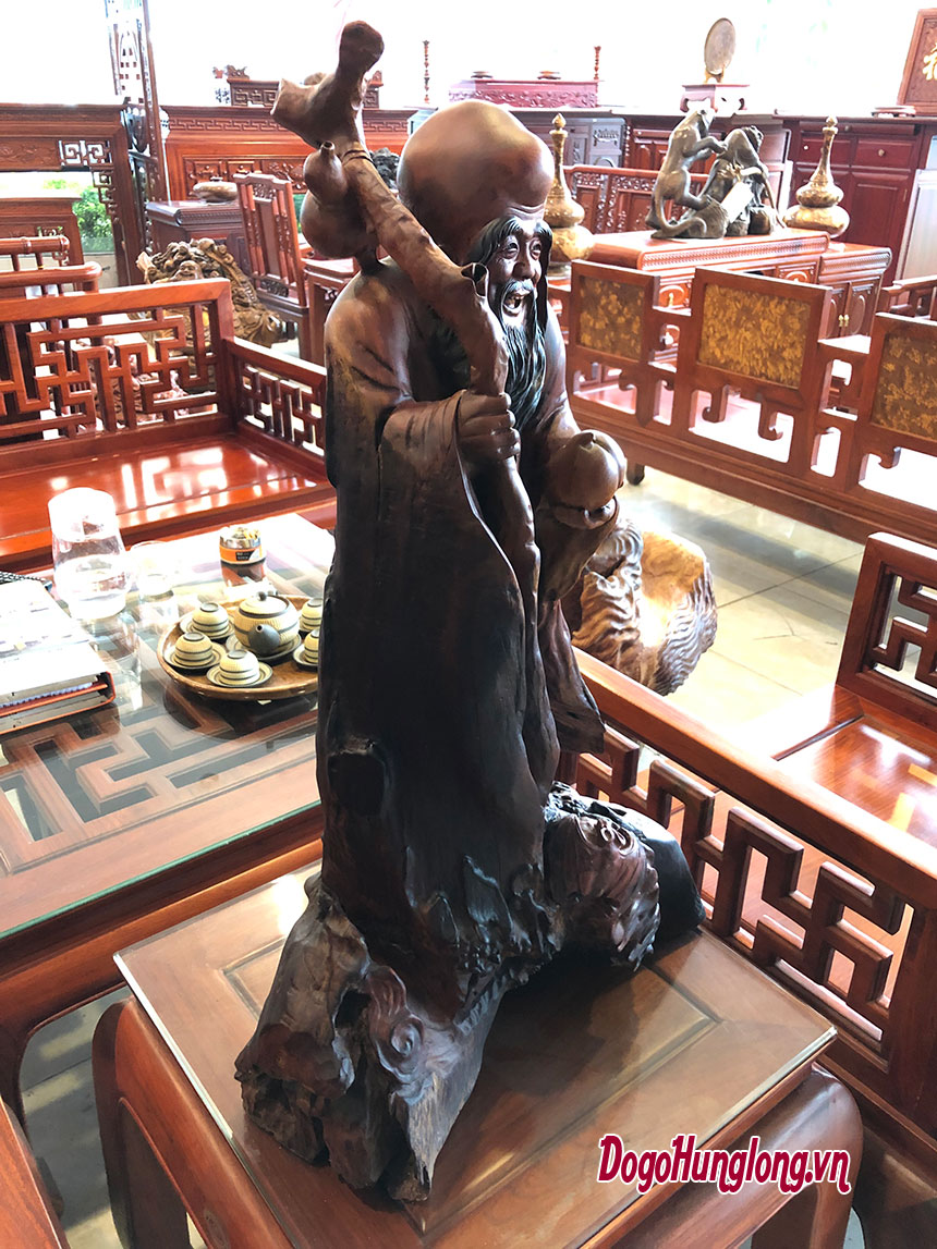 Tượng ông thọ, gỗ gương kt 26x46x80cm